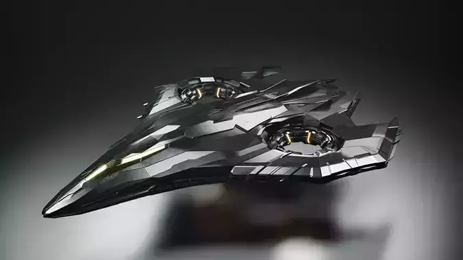 Sci Fi Spaceship Low-poly 3D model Sci Fi Spaceship Low-poly 3D model