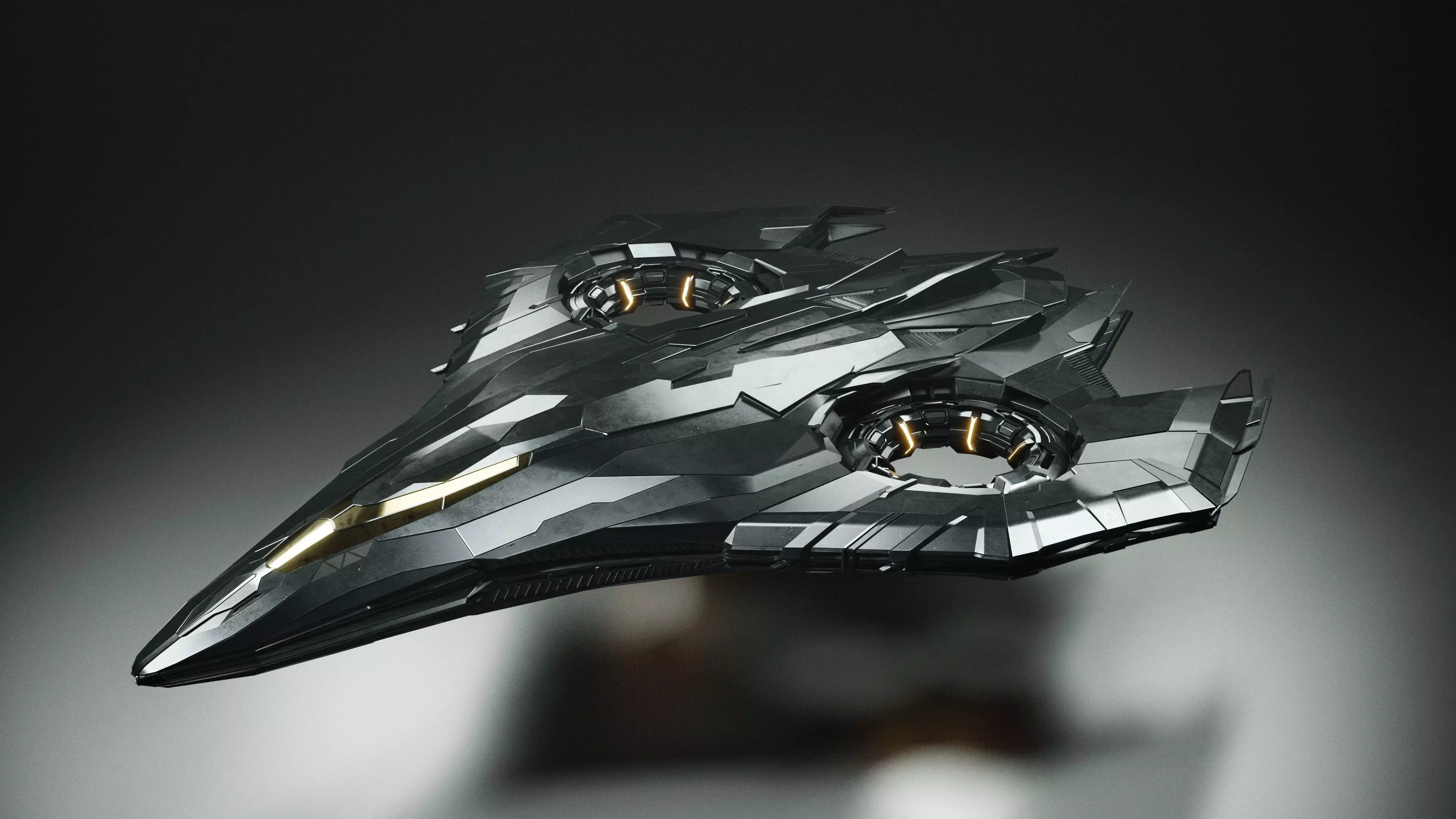 Sci Fi Spaceship Low-poly 3D model_0