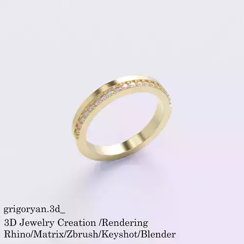 Womens ring with 19 gemstones 3D print model Free 3D print model