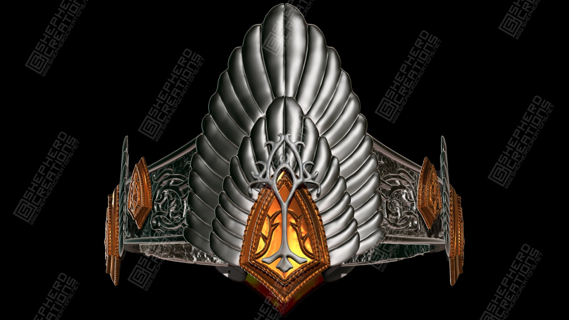 Aragorn Crown Lord of the Rings 3D Print File 3D print model_4