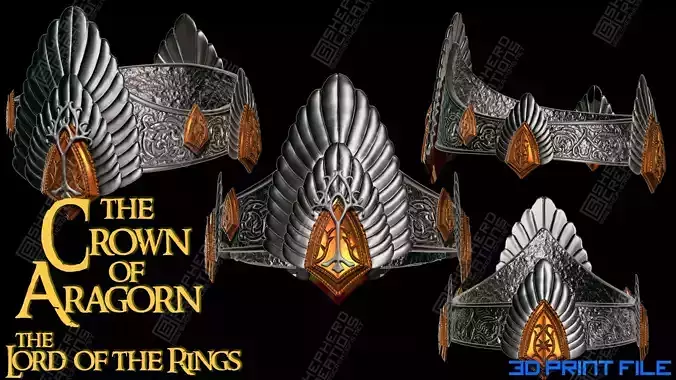 Aragorn Crown Lord of the Rings 3D Print File