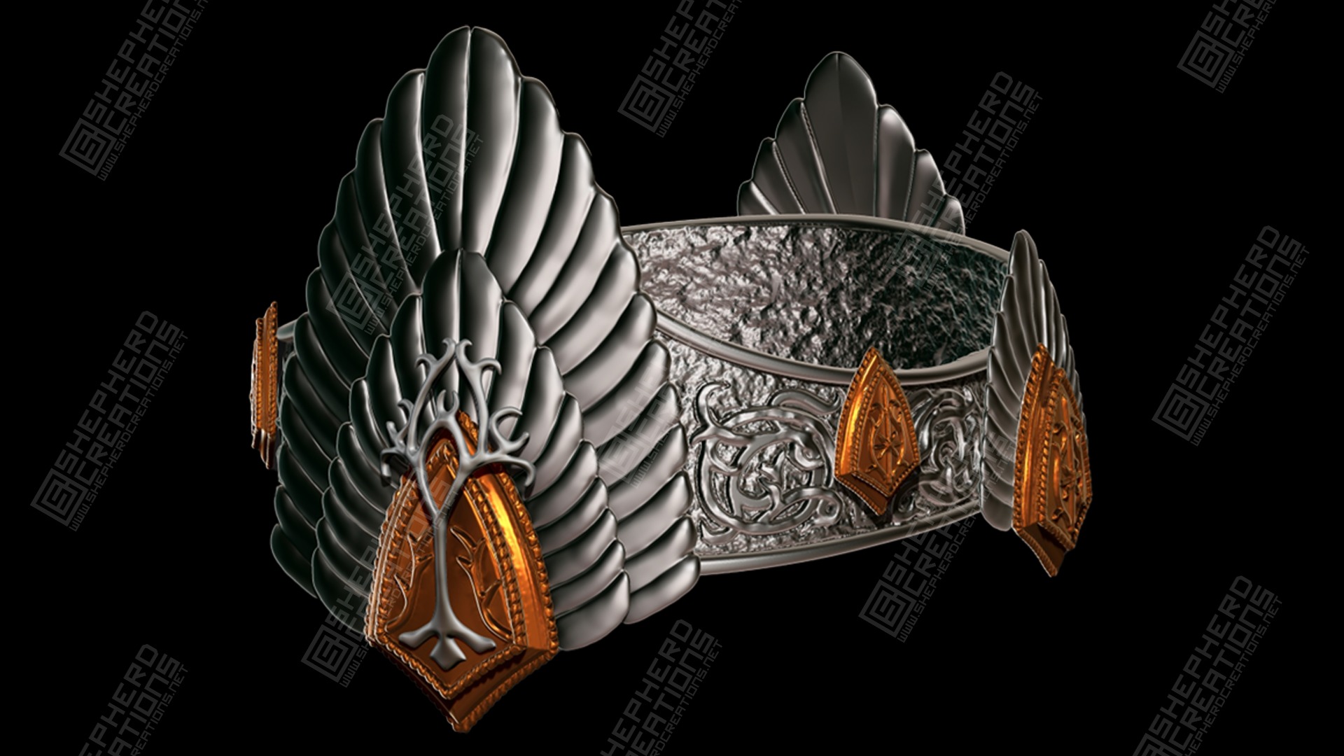 Aragorn Crown Lord of the Rings 3D Print File 3D print model_1