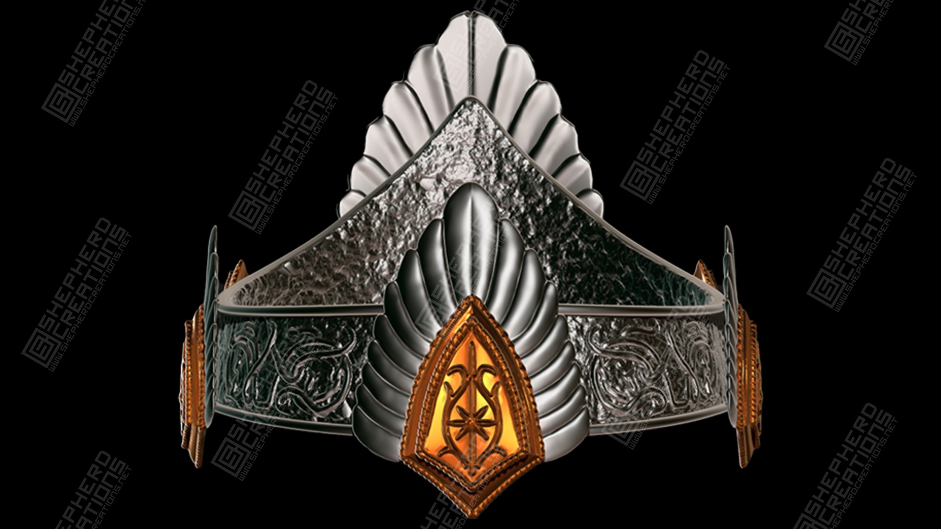 Aragorn Crown Lord of the Rings 3D Print File 3D print model_3