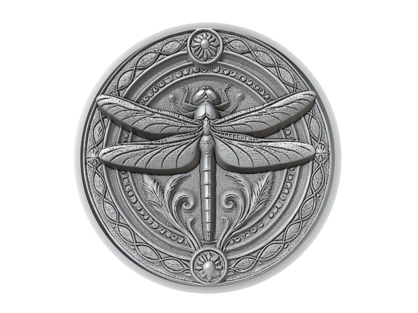 Dragonfly Animal Medallion 3D print model_2