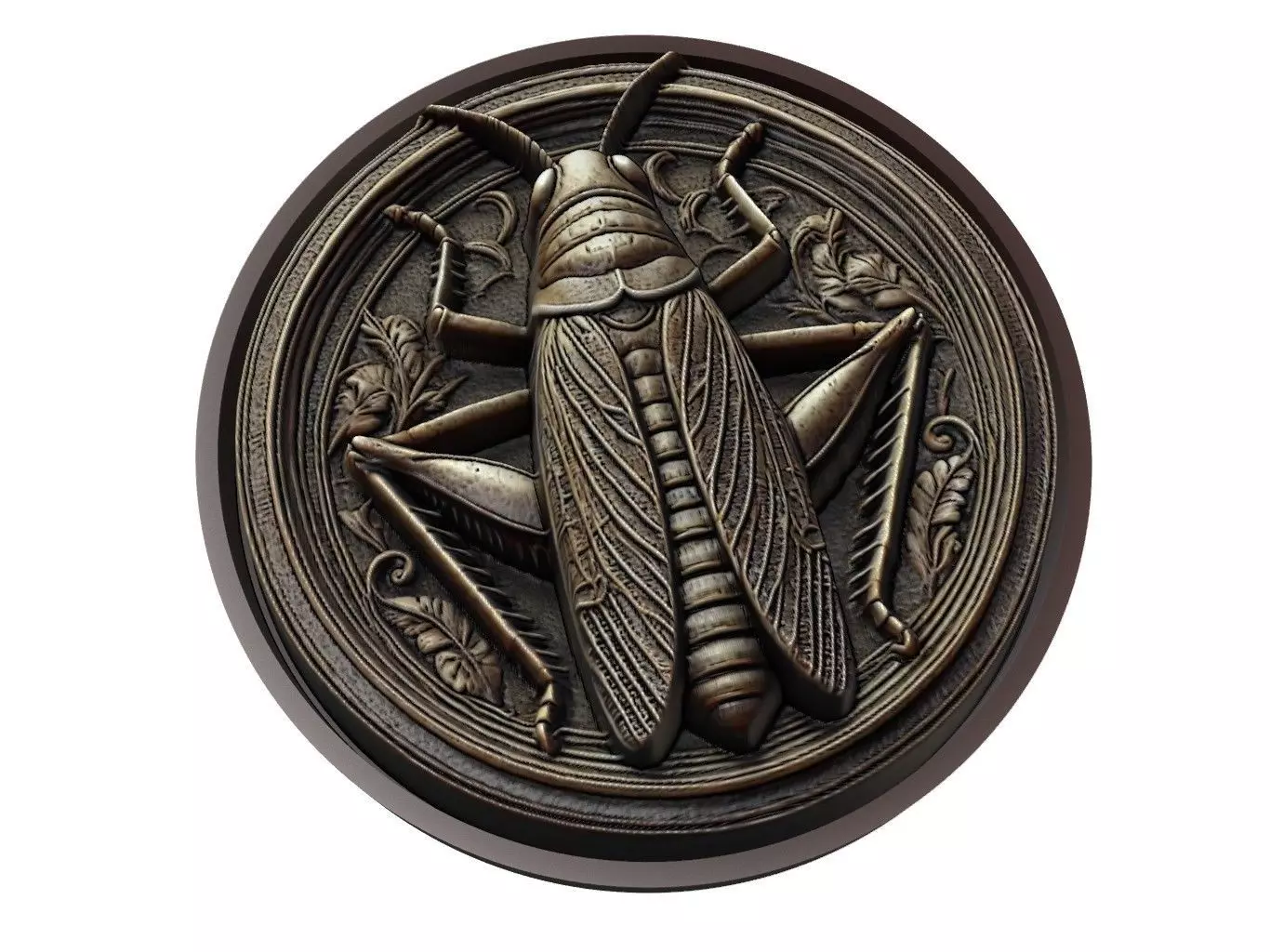 Grasshopper Animal Medallion 3D print model