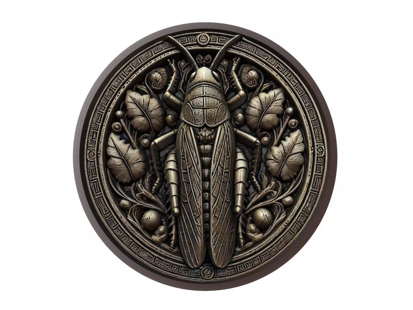 Grasshopper Animal Medallion 3D print model