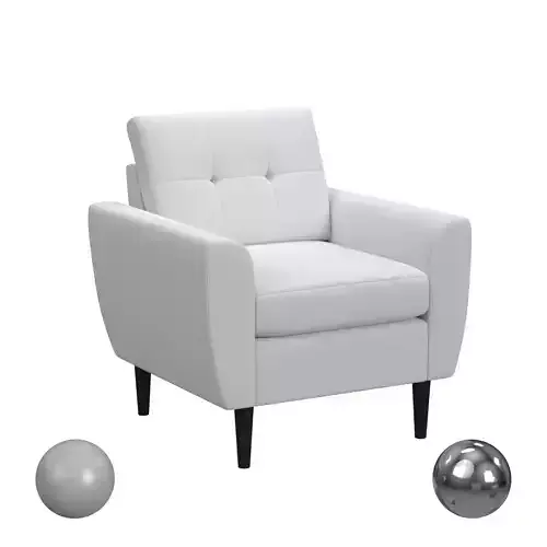 Flared Arm Chair Beige Boucle