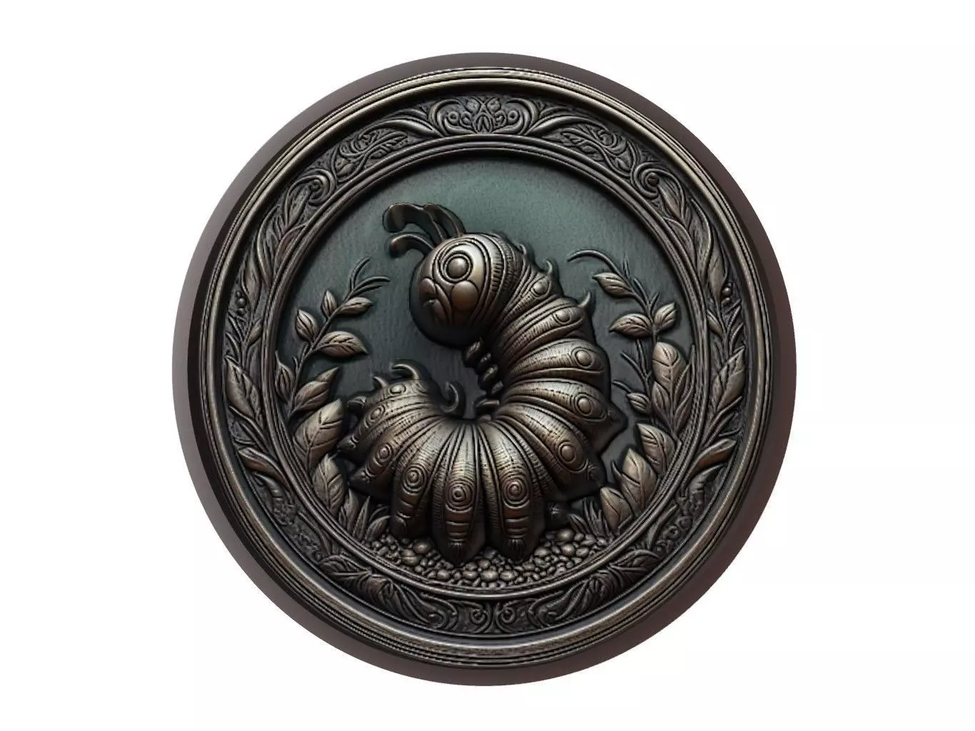 Caterpillar Animal Medallion 3D print model_0