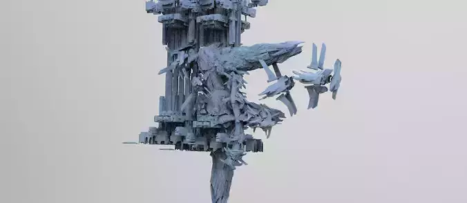 Cyberpunk asteroid base 3 