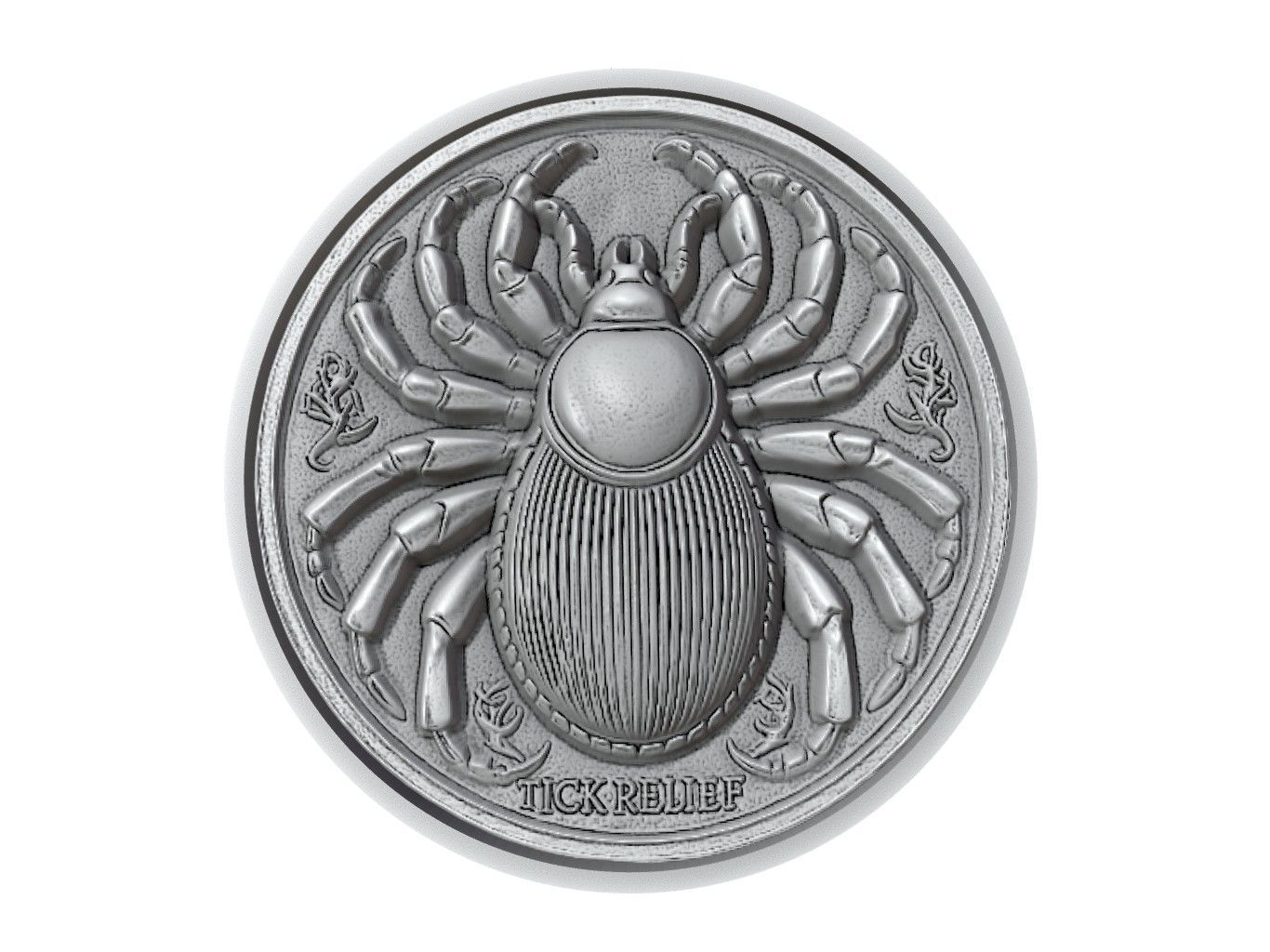 Tick Animal Medallion 3D print model_2
