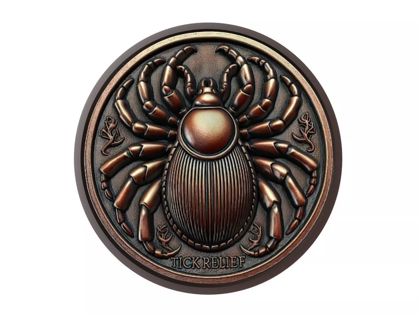 Tick Animal Medallion 3D print model_0