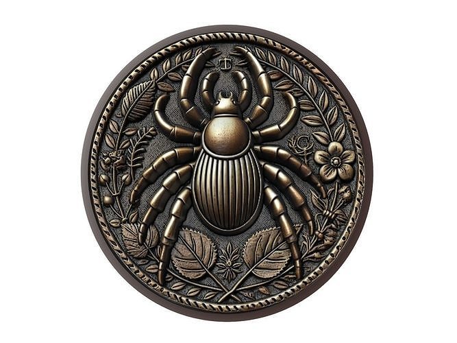 Tick Animal Medallion 3D print model