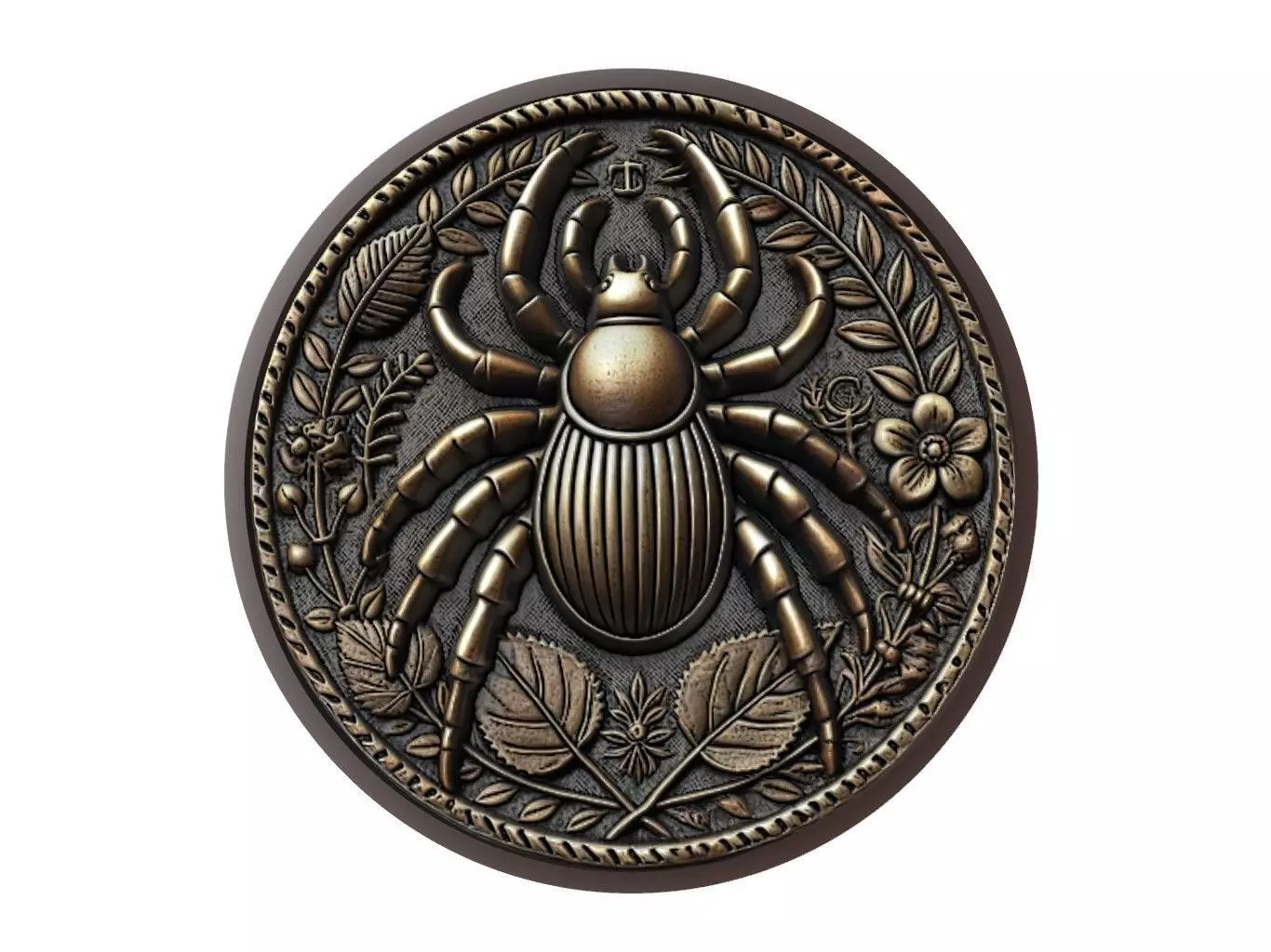 Tick Animal Medallion 3D print model_0