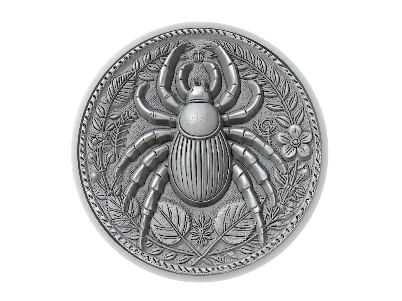 Tick Animal Medallion 3D print model_2