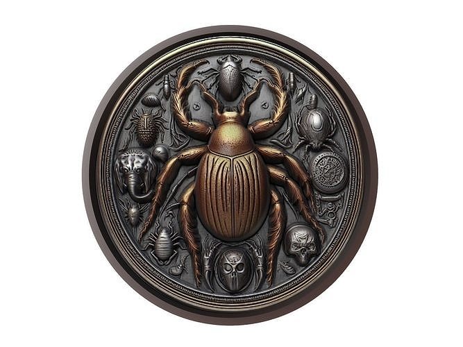 Tick Animal Medallion 3D print model