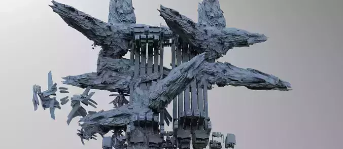 Cyberpunk asteroid base 5 