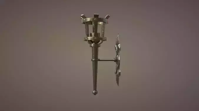 Medieval wall light Low-poly 3D model