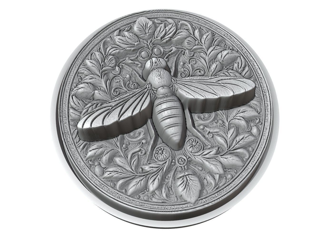 Fly Animal Medallion 3D print model_3
