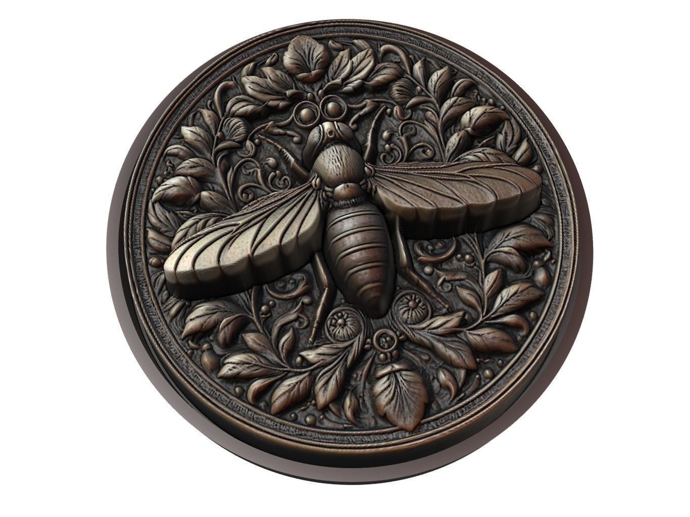Fly Animal Medallion 3D print model_1