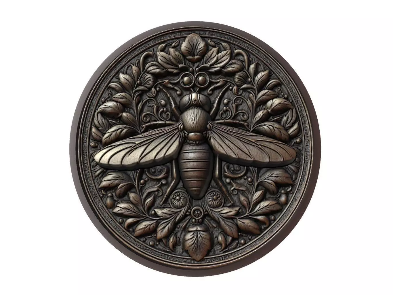 Fly Animal Medallion 3D print model_0