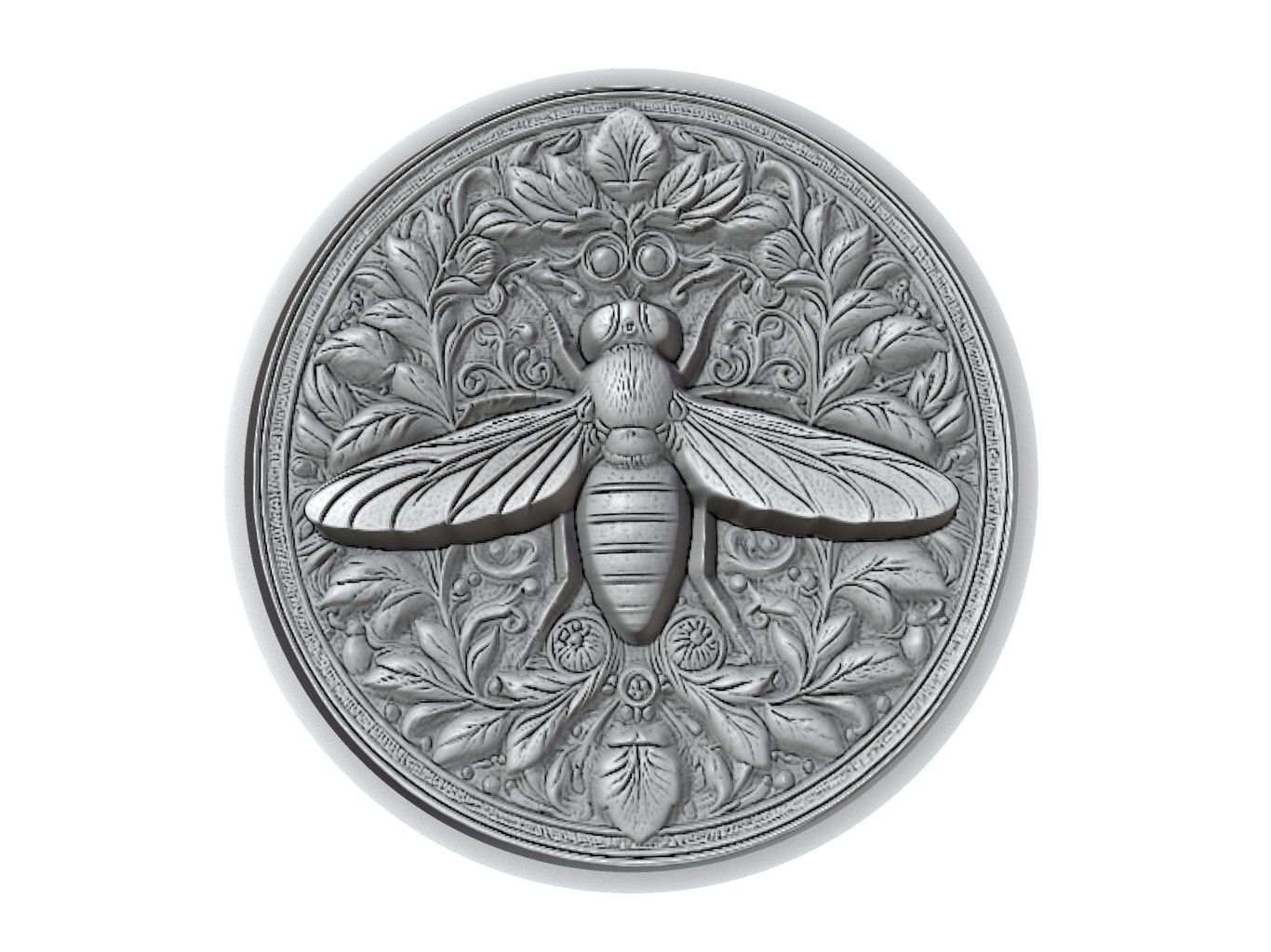 Fly Animal Medallion 3D print model_2