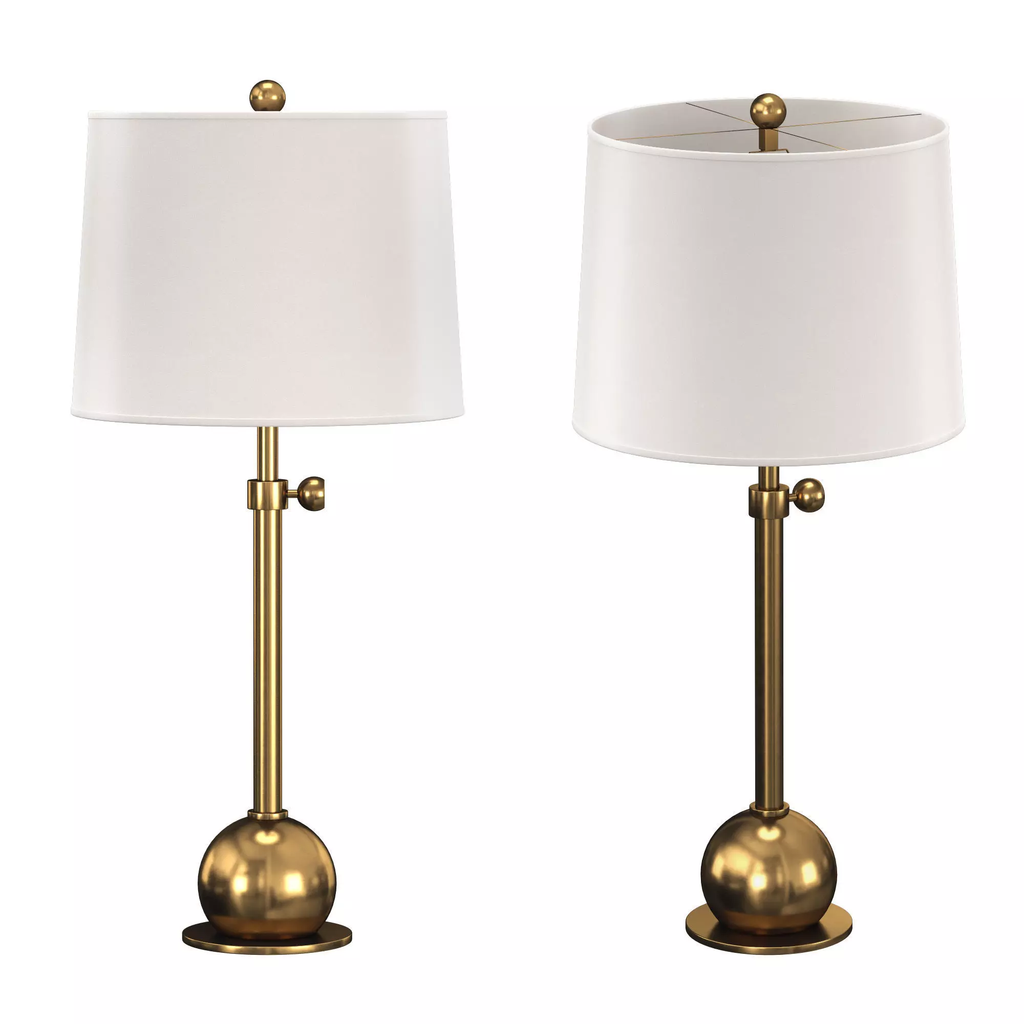 Marshall 1-light Vintage Brass Table Lamp 3D model_0