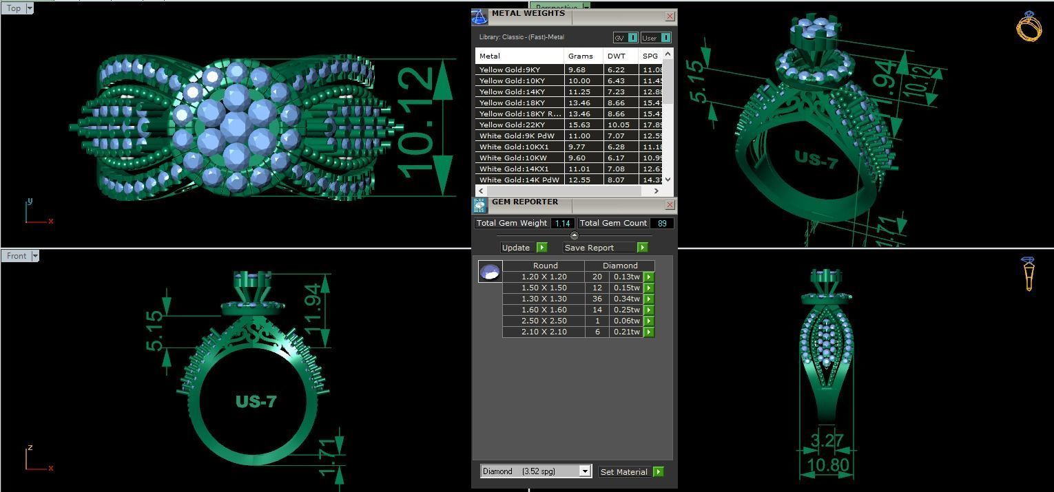 Engagement Ring 3D print model_4