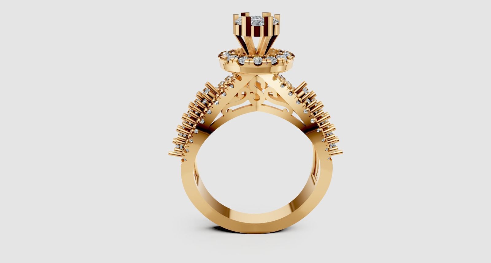 Engagement Ring 3D print model_3