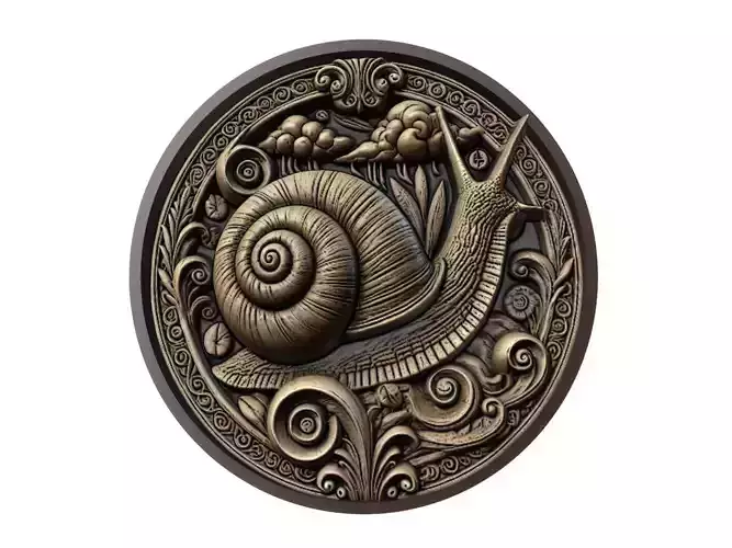 Snail Animal Medallion 3D print model