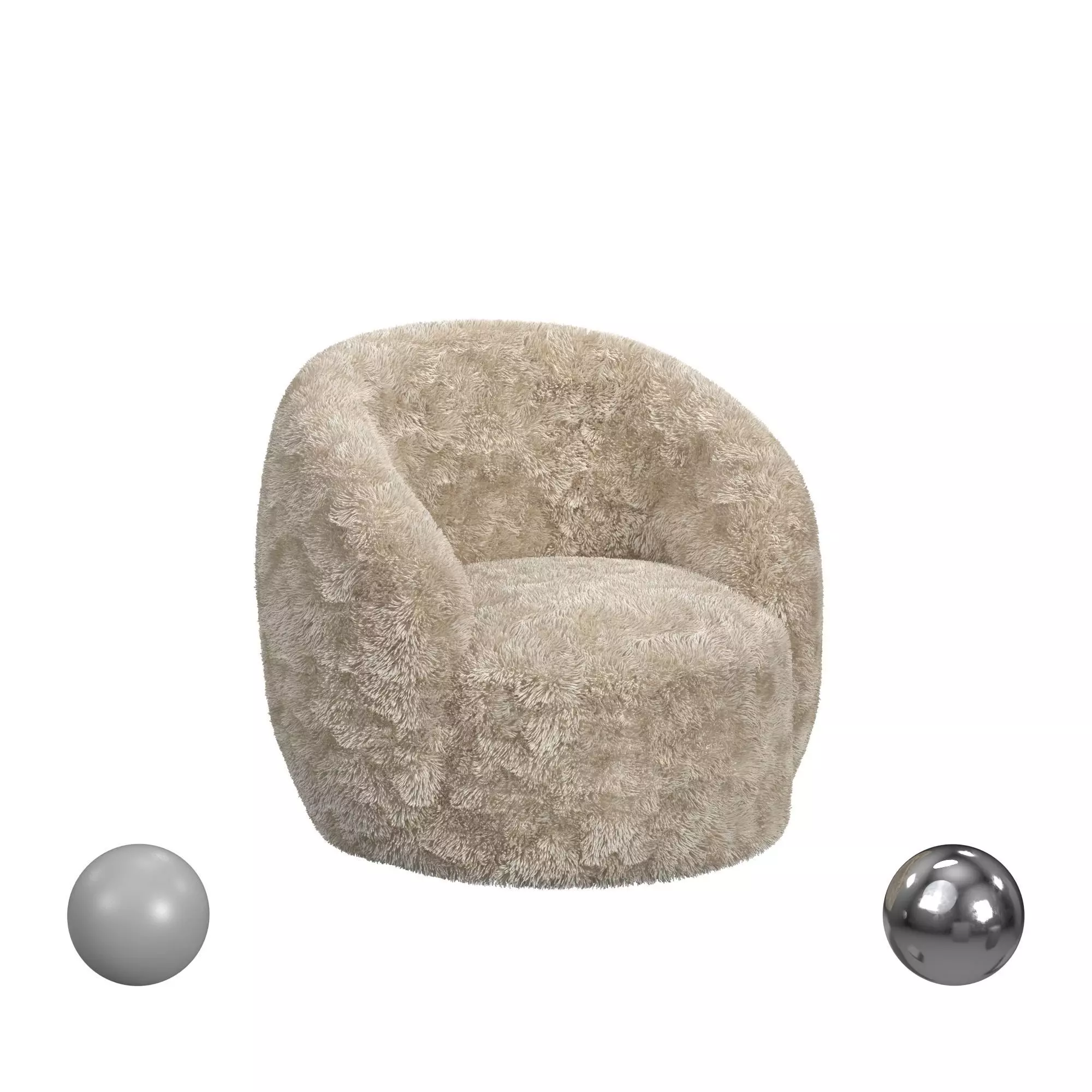 ADLEY PLUSH SWIVEL ACCENT CHAIR SAND 3D model_0