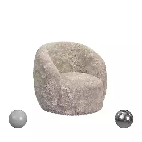 ADLEY PLUSH SWIVEL ACCENT CHAIR SAND 3D model