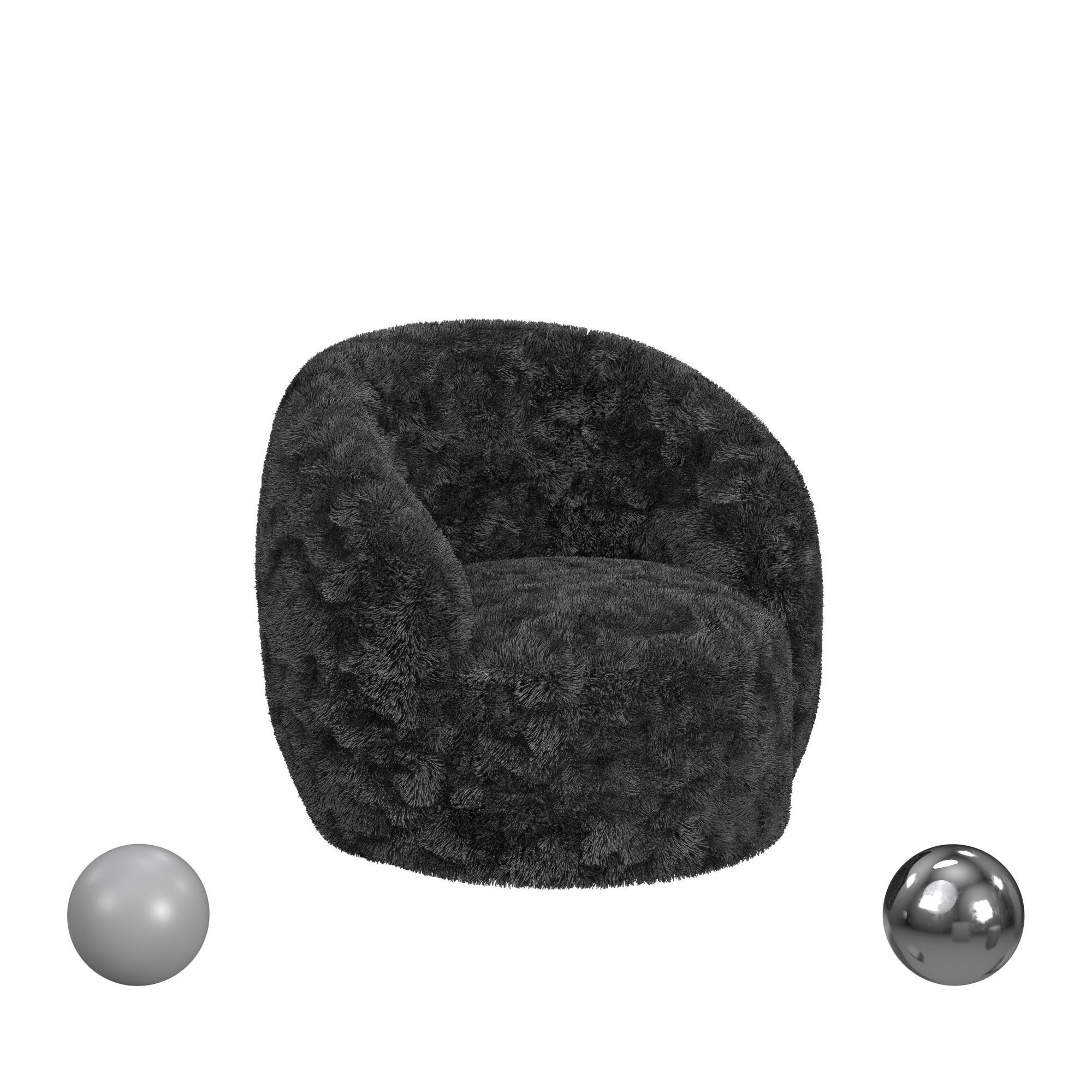 ADLEY PLUSH SWIVEL ACCENT CHAIR SAND 3D model_3