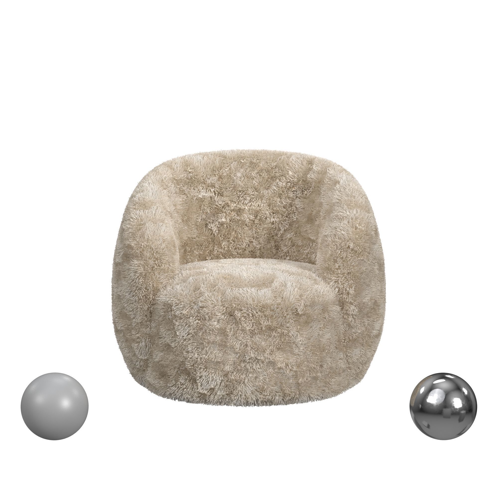 ADLEY PLUSH SWIVEL ACCENT CHAIR SAND 3D model_1