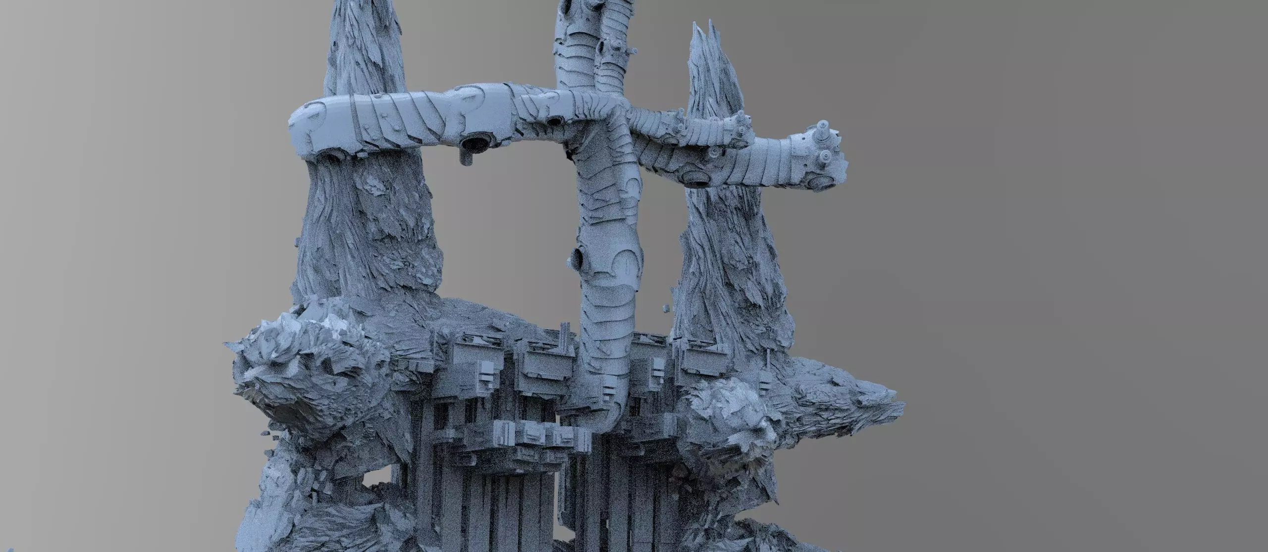 Cyberpunk asteroid grand towers 3 3D model_0