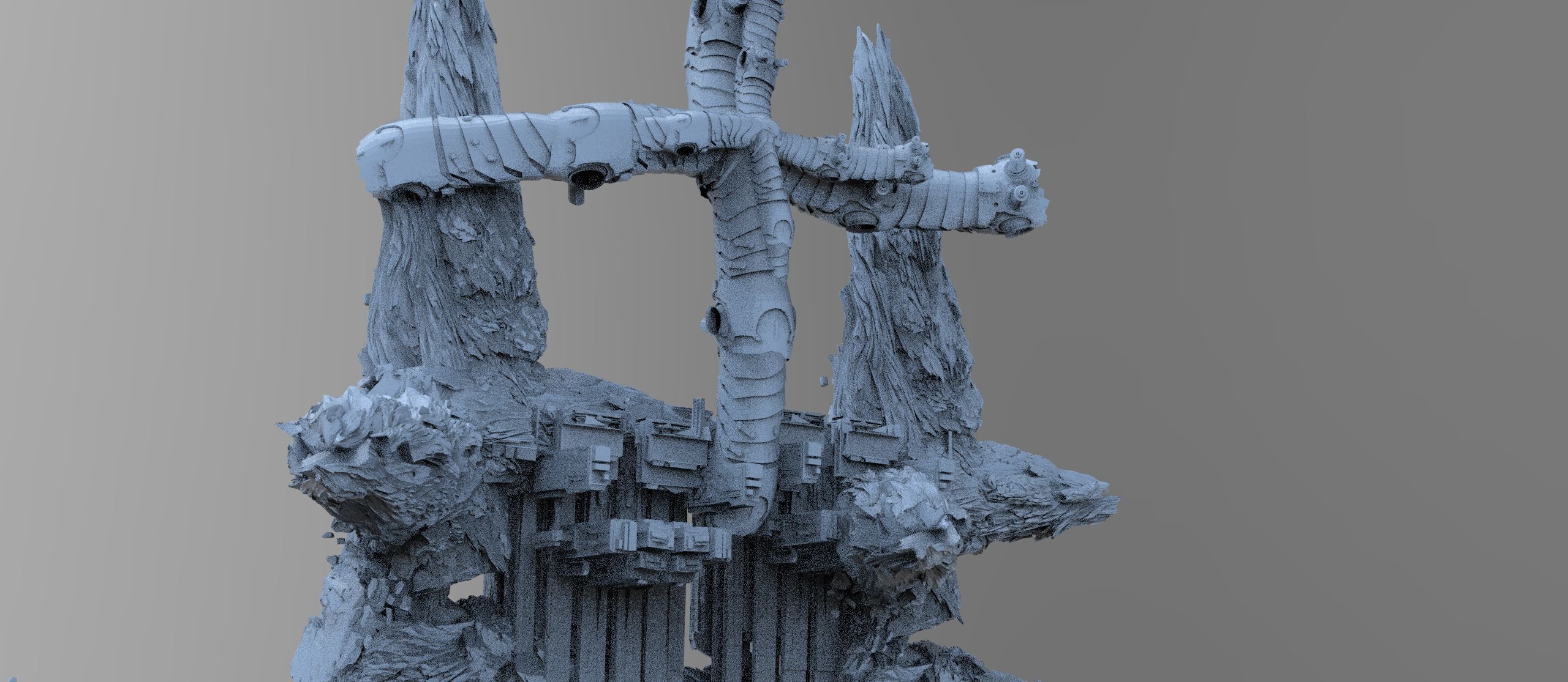 Cyberpunk asteroid grand towers 3 3D model_1