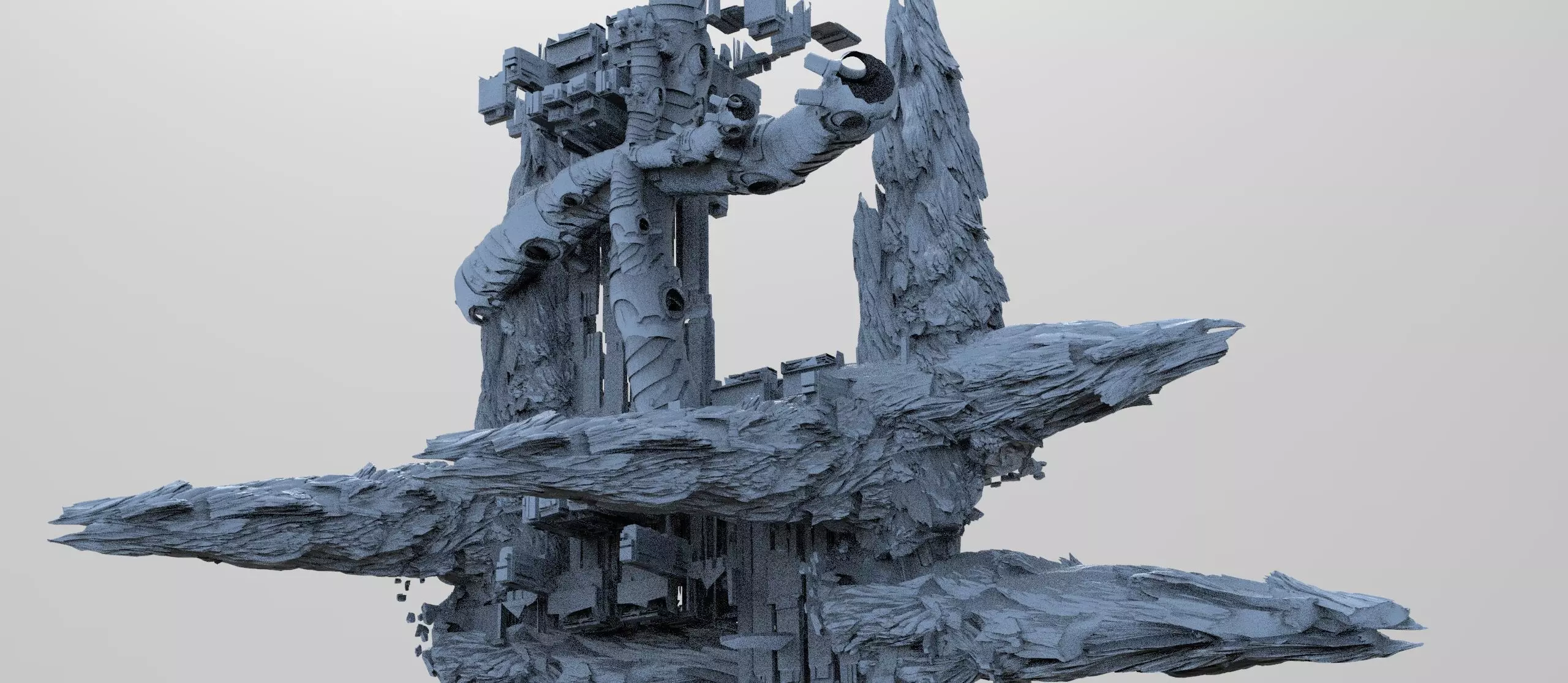 Cyberpunk asteroid grand towers 5 3D model_0