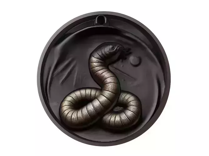 Earthworm Animal Medallion 3D print model