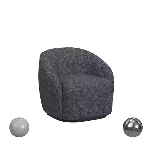 ANDREA SWIVEL ACCENT CHAIR BLUE 3D model