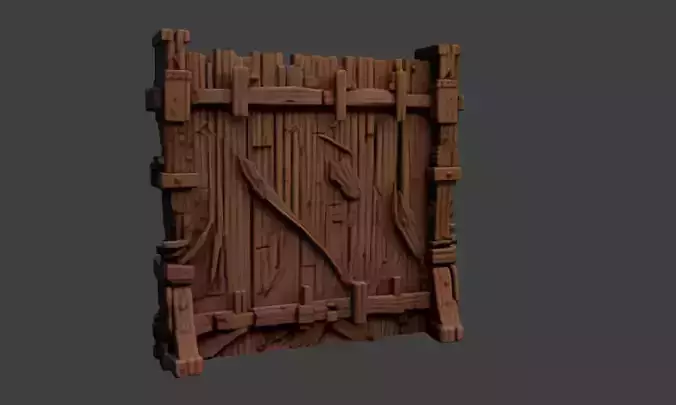 Wooden Wall Miniature for 3D Printing Tabletop Terrain 3D print model