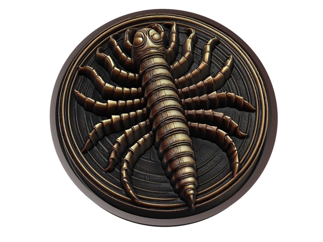 Centipede Animal Medallion 3D print model_1