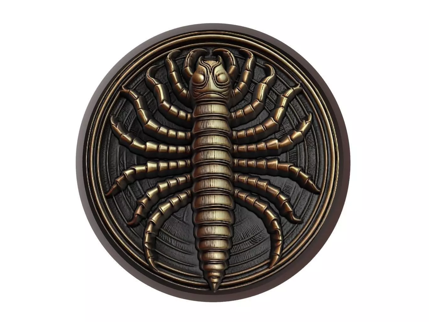 Centipede Animal Medallion 3D print model_0