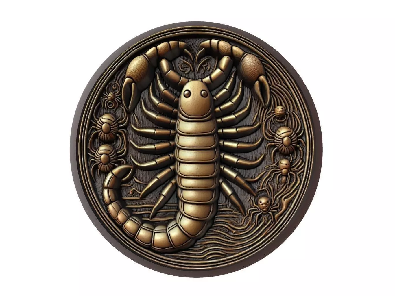 Centipede Animal Medallion 3D print model_0