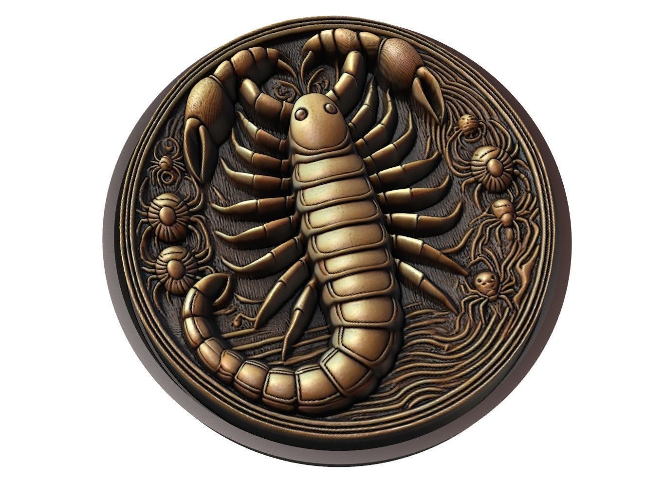 Centipede Animal Medallion 3D print model_1