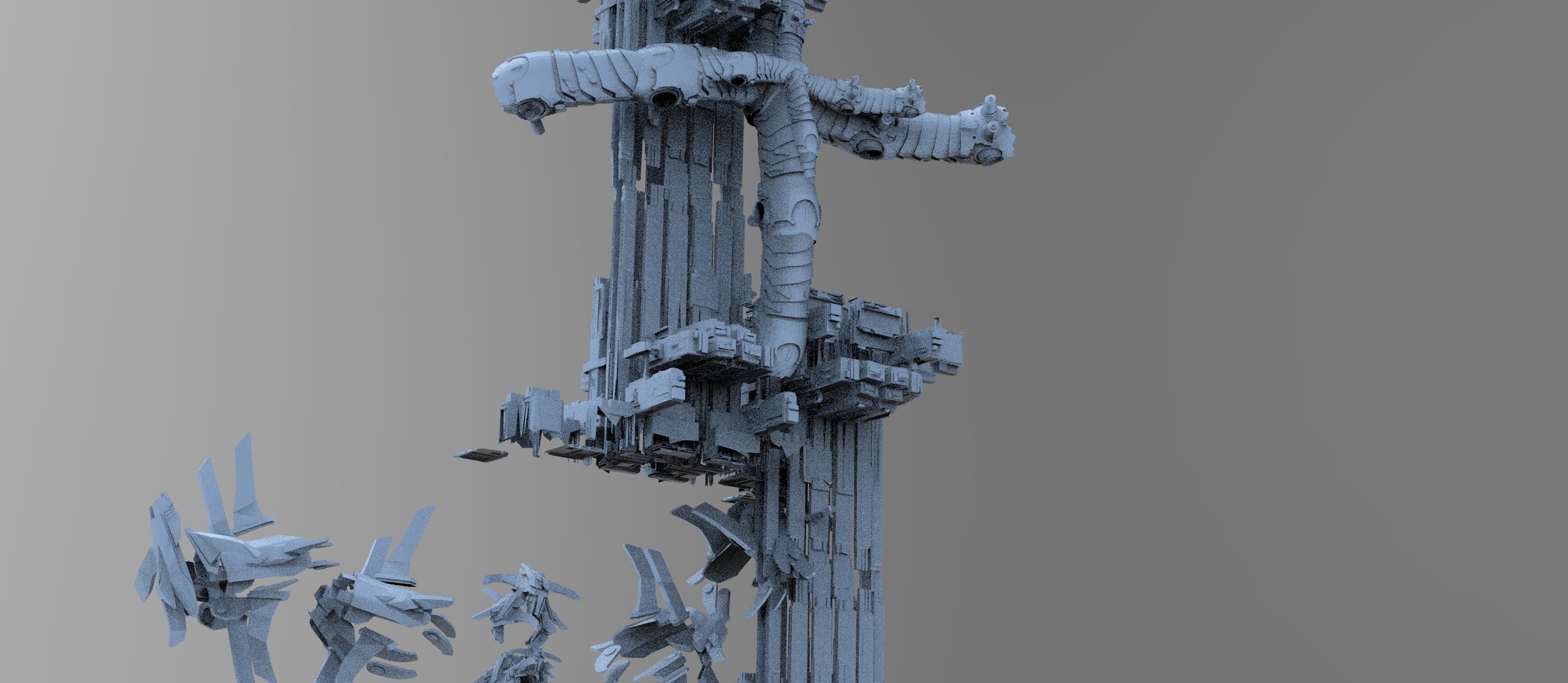 Cyberpunk asteroid grand towers  7  3D model_1