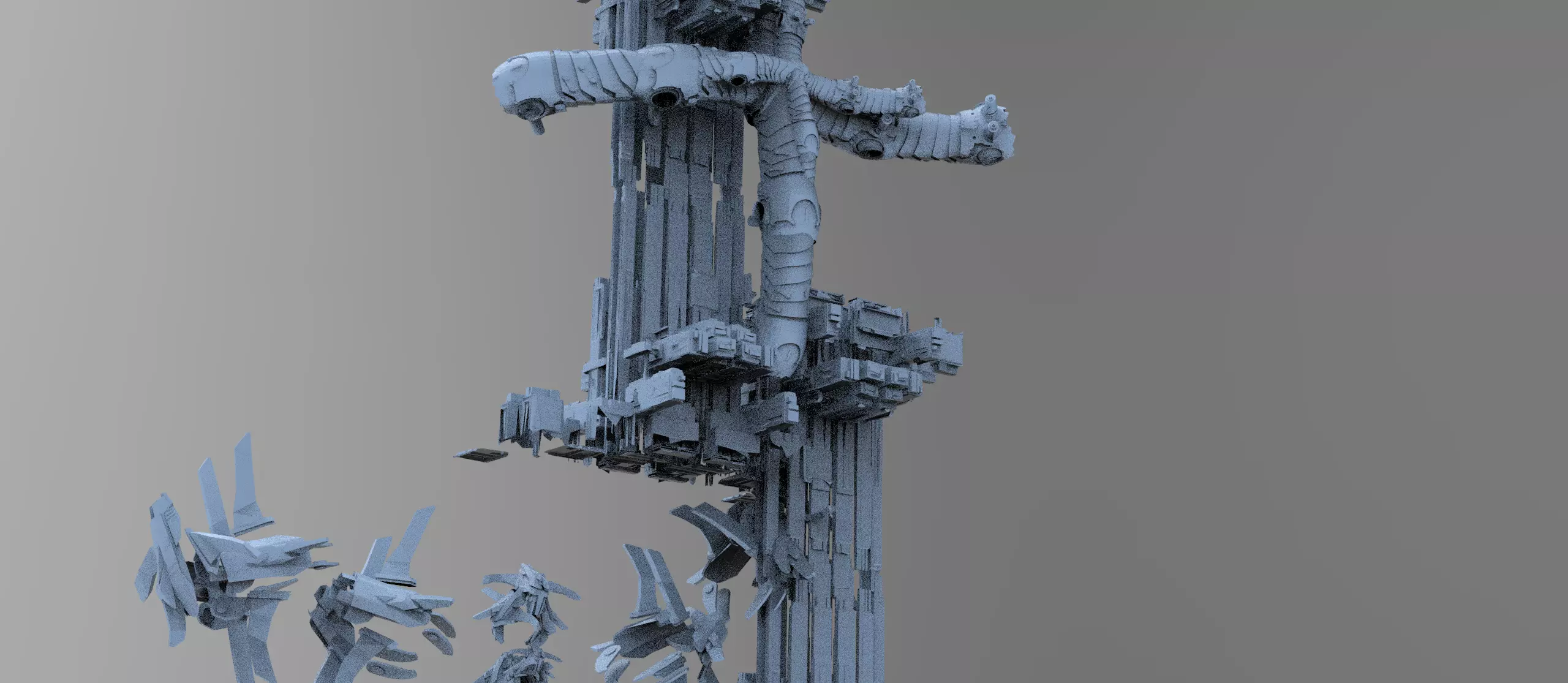 Cyberpunk asteroid grand towers  7  3D model_0