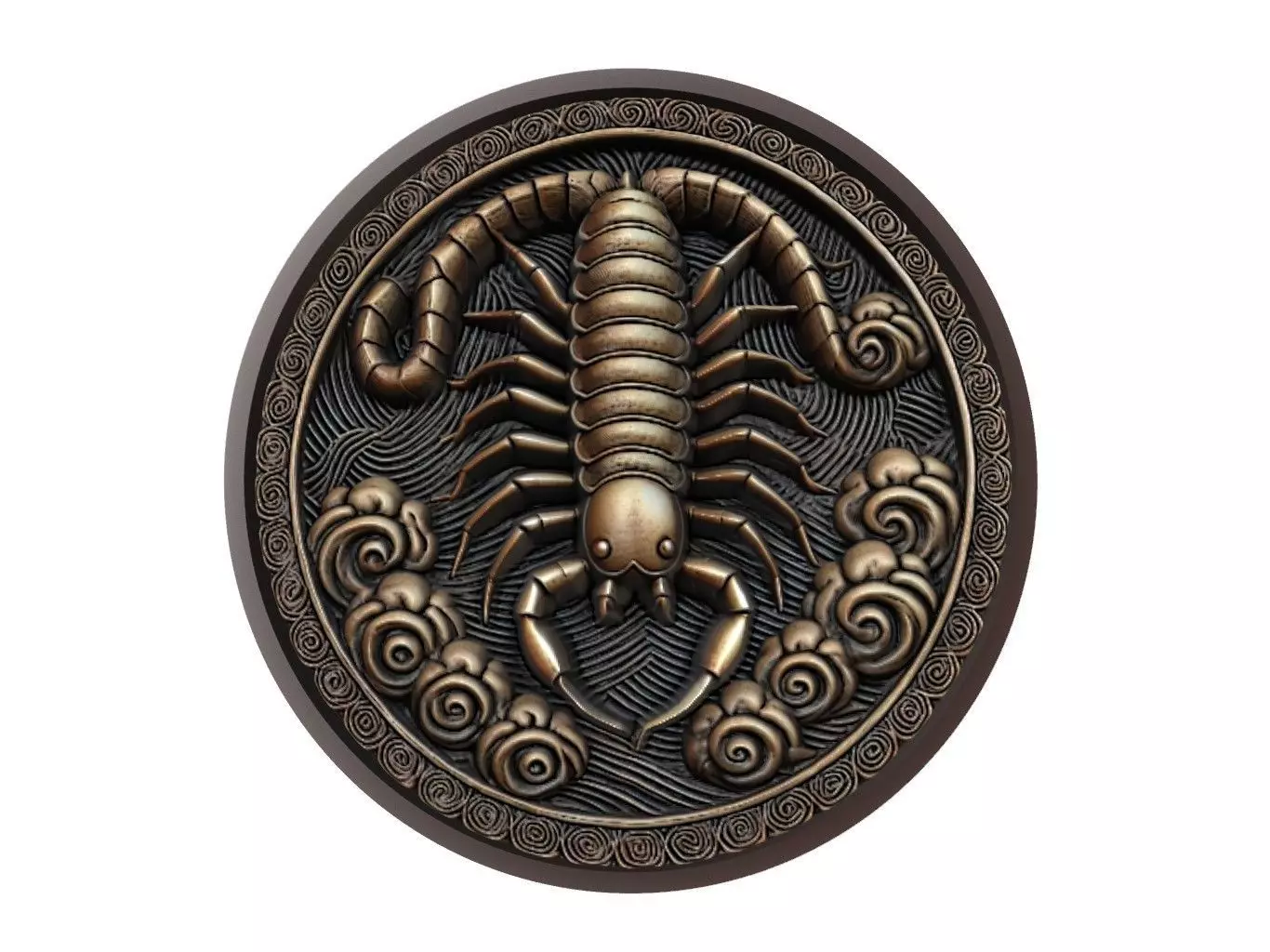 Centipede Animal Medallion 3D print model_0