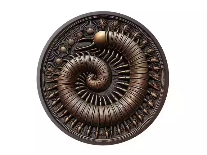 Millipede Animal Medallion 3D print model