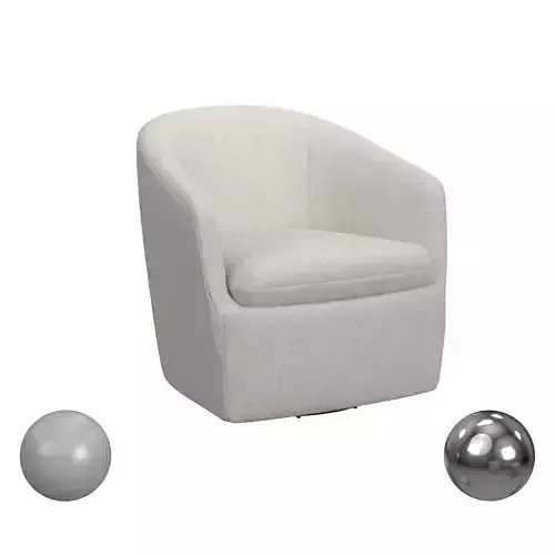 Turoy Ivory Boucle Swivel Chair