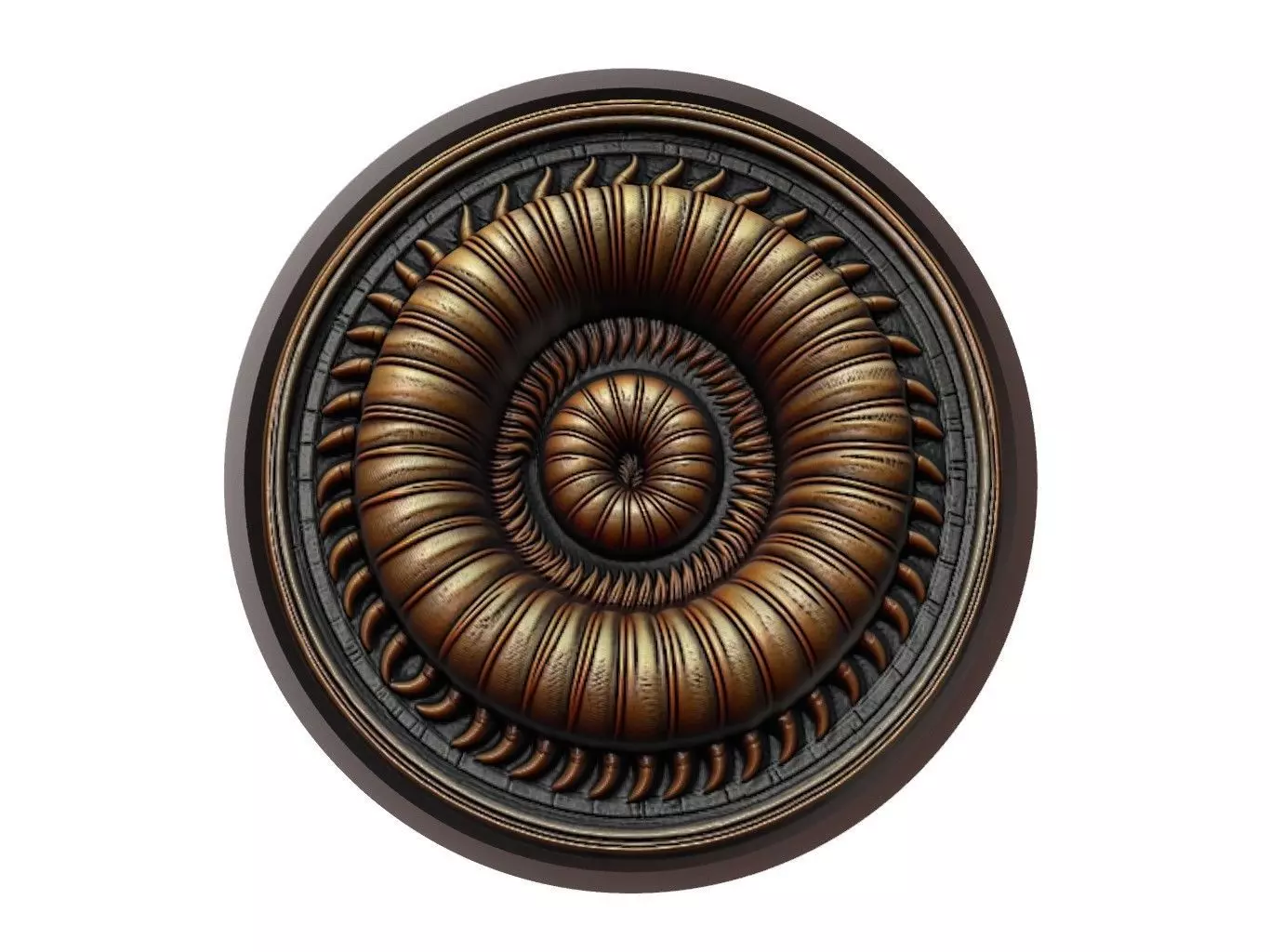 Millipede Animal Medallion 3D print model