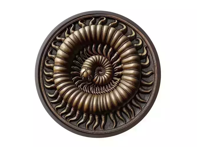 Millipede Animal Medallion 3D print model